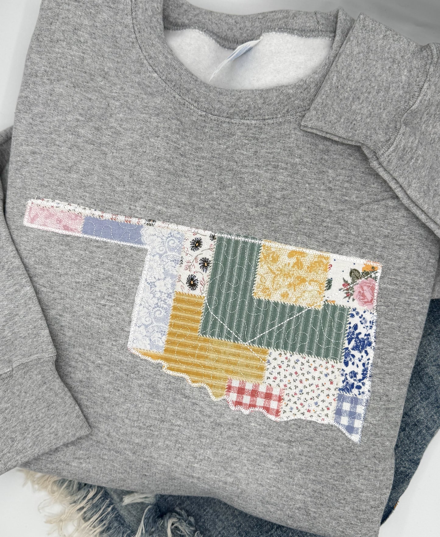 Quilted Patchwork ANY STATE Sweatshirt
