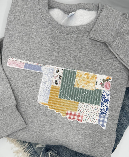Quilted Patchwork ANY STATE Sweatshirt