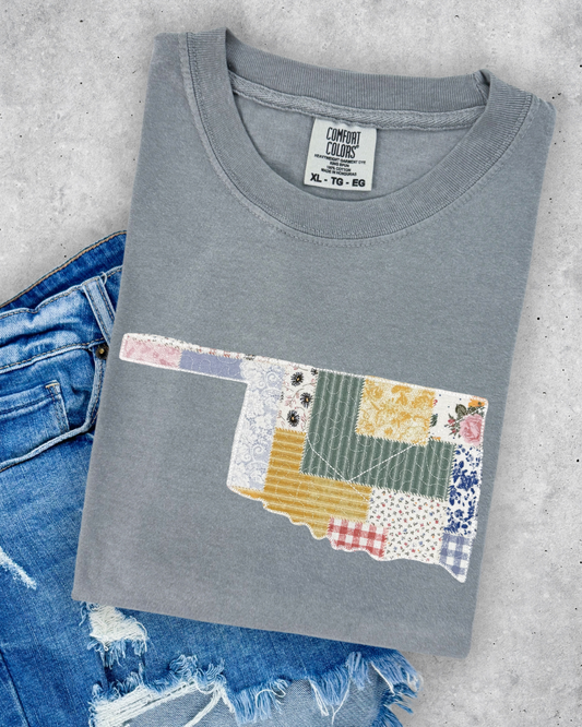Quilted Patchwork ANY STATE Short Sleeve Tee