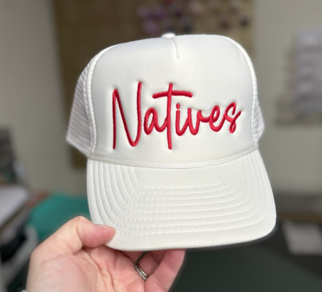 Defender Custom Script Font Foam Trucker | Embroidered