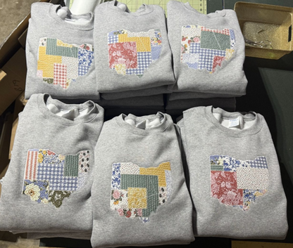 Quilted Patchwork ANY STATE Sweatshirt