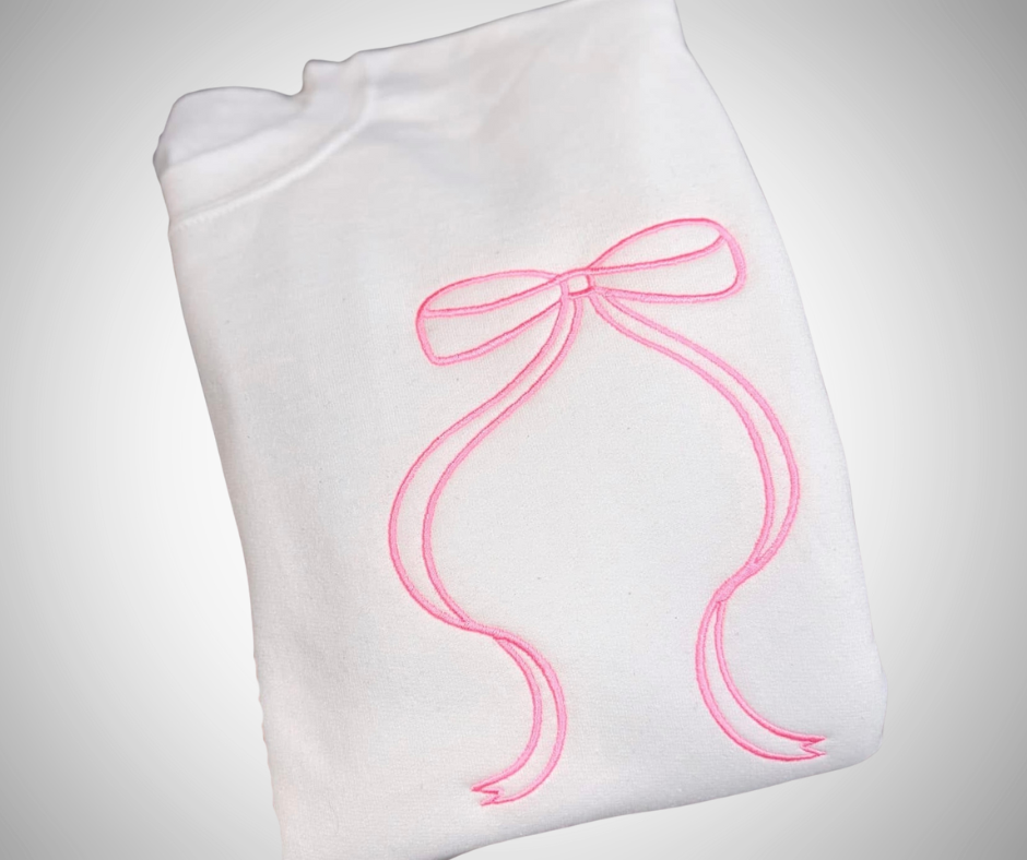 Sideline Sweetheart Sweatshirt | Embroidered Bow Left Chest