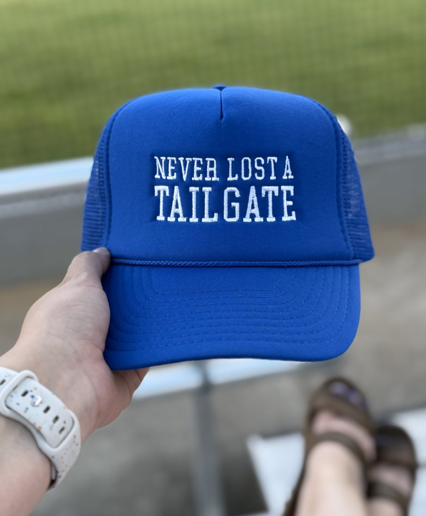 Never Lost a Tailgate Embroidered Trucker Cap
